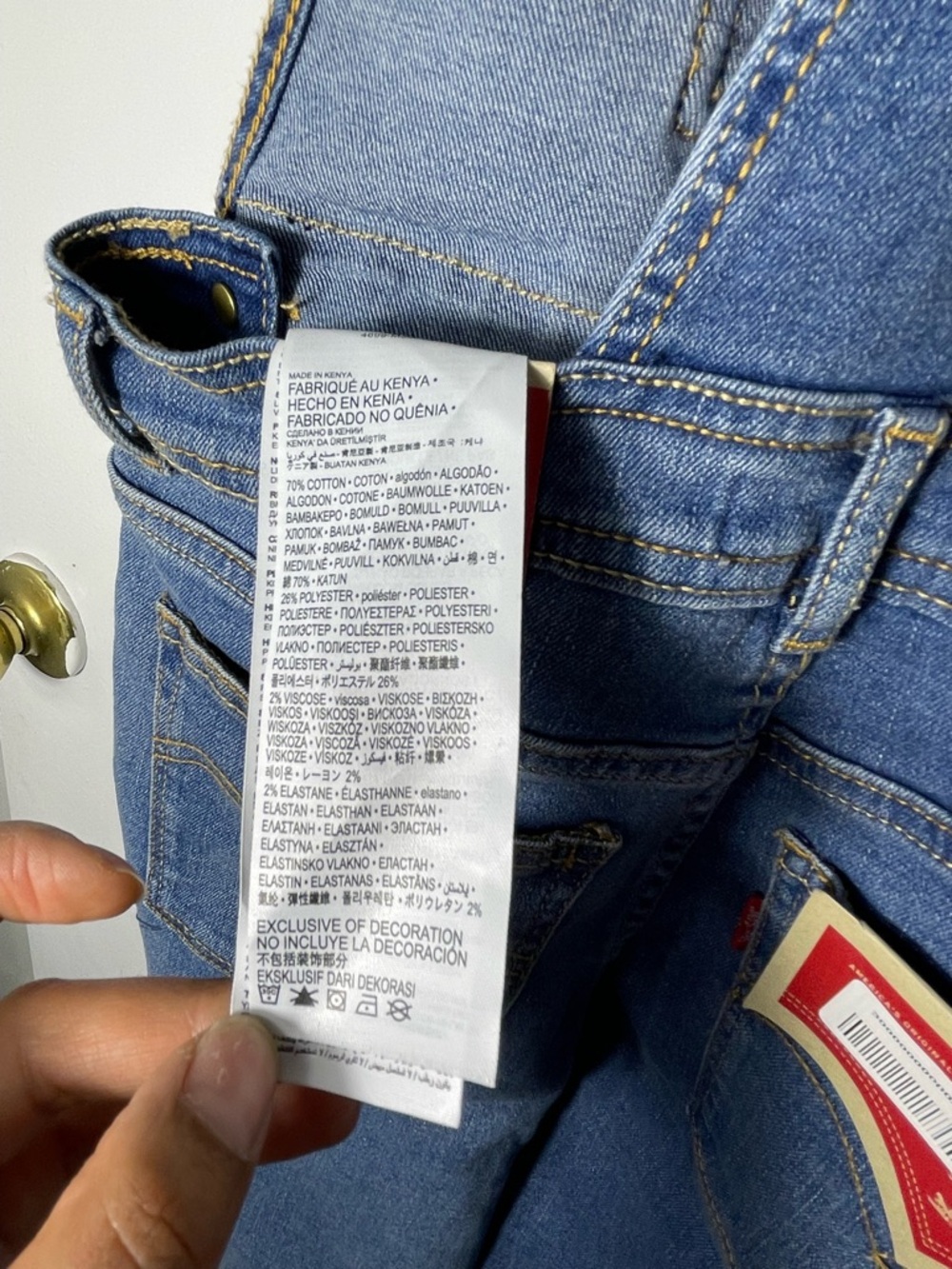 Levi's Girls Denim Overalls Blue Size 12 Stretch Adjustable Straps Pockets NWT - Picture 14 of 15